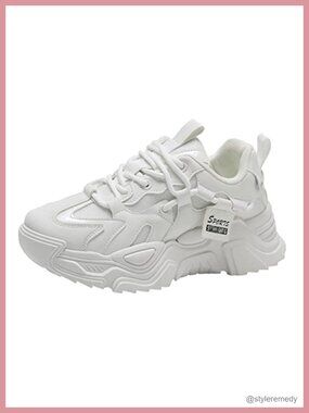 Women's Mesh Platform Sneakers Walking Shoes Breathable PU Rubber Sole Lace Up